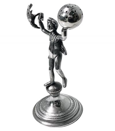 Antique silver toothpick or cocktail stick holder Brazil or Portugal circa 1850