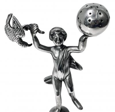 Antique silver toothpick or cocktail stick holder Brazil or Portugal circa 1850