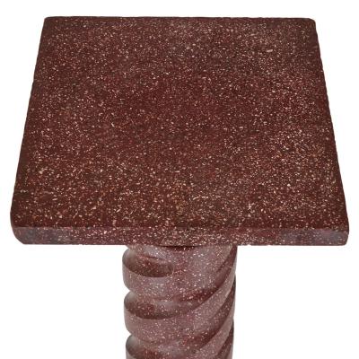 Antique simulated porphyry scagliola pedestal