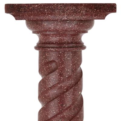 Antique simulated porphyry scagliola pedestal