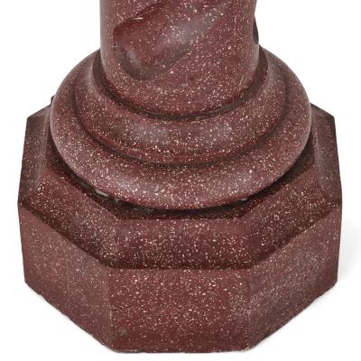 Antique simulated porphyry scagliola pedestal