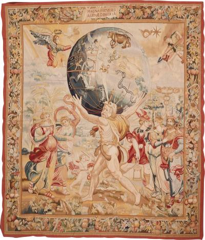Antique tapestry in the style of van Orley depicting Hercules