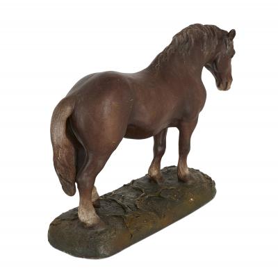 Antique terracotta equestrian model of a horse