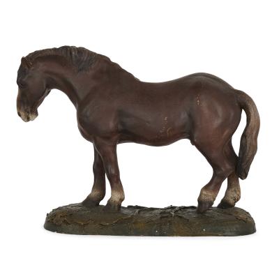 Antique terracotta equestrian model of a horse