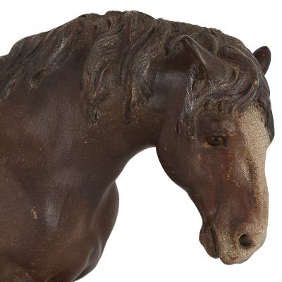 Antique terracotta equestrian model of a horse