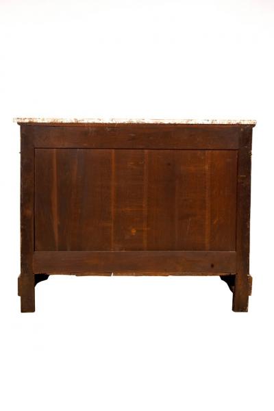 Antiques Louis Philippe Flame Mahogany Chest Commode With Marble Top France