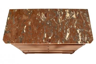 Antiques Louis Philippe Flame Mahogany Chest Commode With Marble Top France