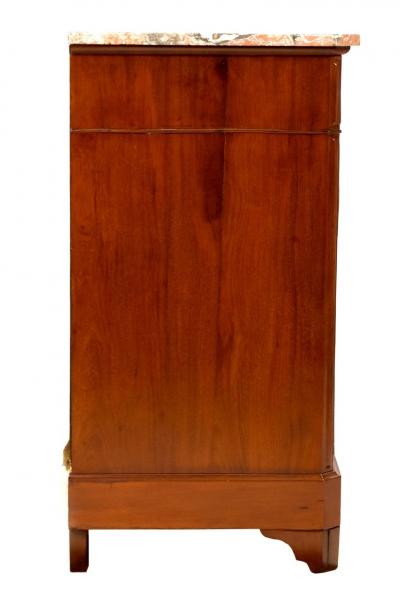 Antiques Louis Philippe Flame Mahogany Chest Commode With Marble Top France