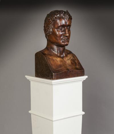 Antoine Denis Chaudet Sculptured Wood Bust of Emperor Napoleon 1