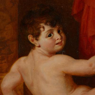 Antoine Dubost Pair of French Neoclassical oil paintings by Dubost