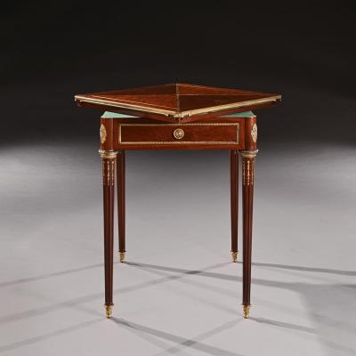 Antoine Lampre A Fine Mahogany Late 19th Century Envelope Card Table