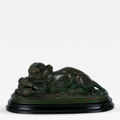 Antoine Louis Barye Tiger Devouring a Gavial Bronze Sculpture after Antoine Louis Barye 19th C 
