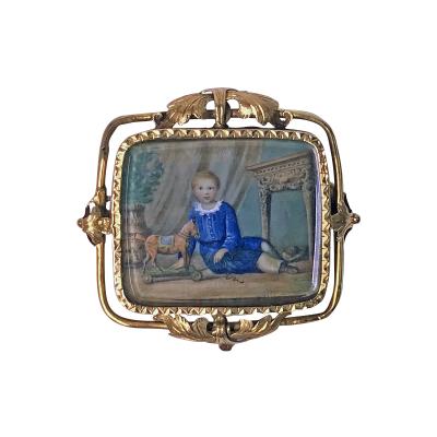 Anton Graff Swiss Gold Portrait Miniature C 1800 attributed Anton Graff