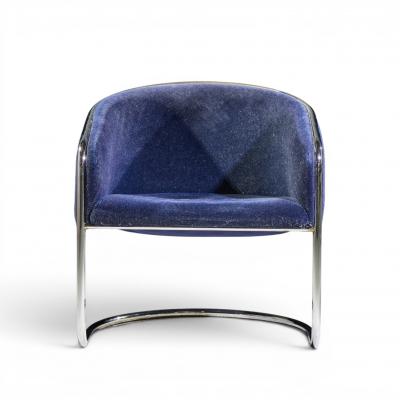 Anton Lorenz Anton Lorenz for Thonet Mid Century Chrome Tub Chairs Pair