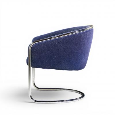 Anton Lorenz Anton Lorenz for Thonet Mid Century Chrome Tub Chairs Pair