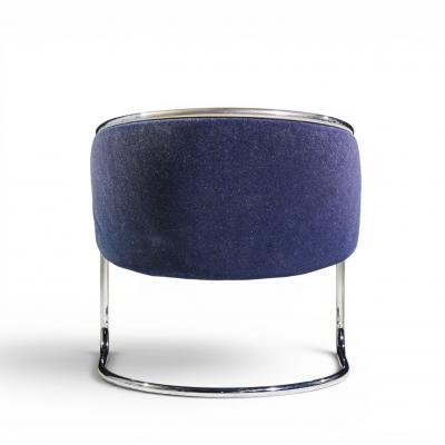 Anton Lorenz Anton Lorenz for Thonet Mid Century Chrome Tub Chairs Pair
