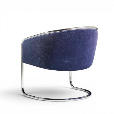 Anton Lorenz Anton Lorenz for Thonet Mid Century Chrome Tub Chairs Pair