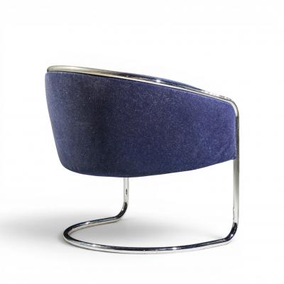 Anton Lorenz Anton Lorenz for Thonet Mid Century Chrome Tub Chairs Pair