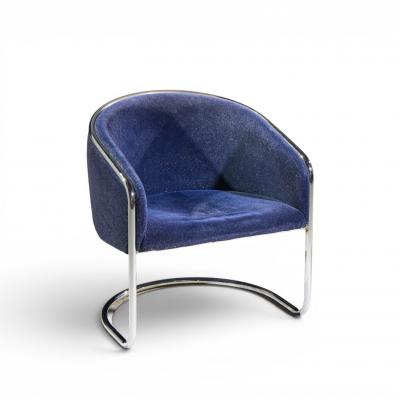 Anton Lorenz Anton Lorenz for Thonet Mid Century Chrome Tub Chairs Pair