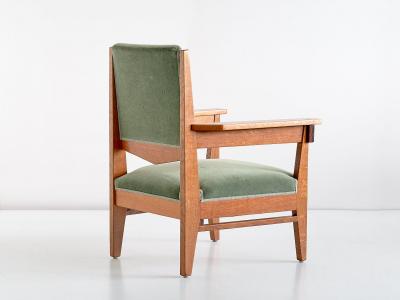 Anton Lucas Pair of Anton Lucas Art Deco Armchairs in Oak and Macassar Ebony 1925