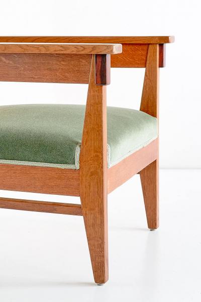 Anton Lucas Pair of Anton Lucas Art Deco Armchairs in Oak and Macassar Ebony 1925