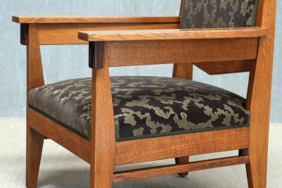 Anton Lucas Pair of Anton Lucas Art Deco Armchairs in Oak and Macassar Netherlands 1920s