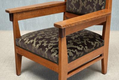 Anton Lucas Pair of Anton Lucas Art Deco Armchairs in Oak and Macassar Netherlands 1920s