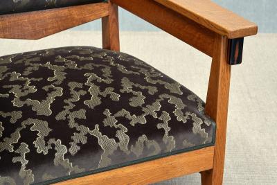 Anton Lucas Pair of Anton Lucas Art Deco Armchairs in Oak and Macassar Netherlands 1920s