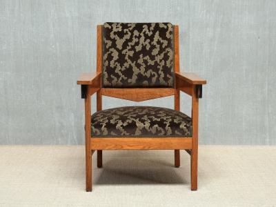 Anton Lucas Pair of Anton Lucas Art Deco Armchairs in Oak and Macassar Netherlands 1920s