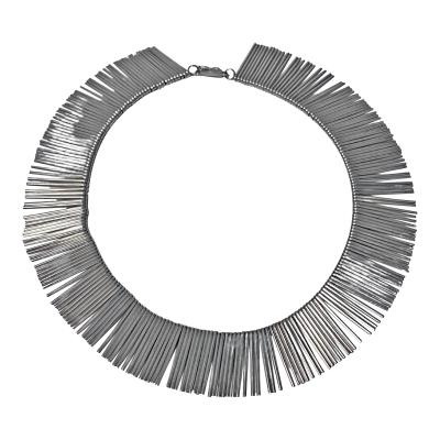 Anton Michelsen 1970s Anton Michelsen Denmark Scandinavian Modernist Silver Fringe Necklace