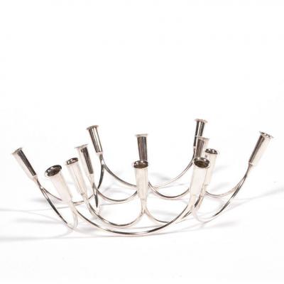 Anton Michelsen Pair of Sterling Silver Candelabra by A Michelsen