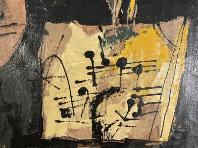 Antoni Clav MID CENTURY THE MUSICIAN PAINTING AFTER ANTONI CLAVE SANMARTIN