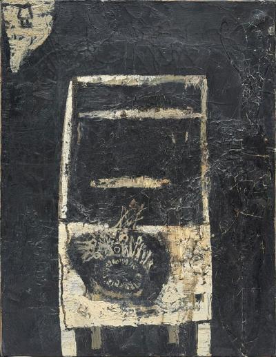 Antoni Tapies Post War Antoni Clav Atrb Oil Painting in the Manner of Antoni Tapies