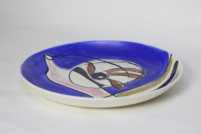 Antonia Campi Ceramic Plaque bt Antonia Campi for C S I Laveno 1955 Italy