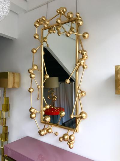 Antonio Cagianelli Contemporary Mirror Atomic Gold Leaf by Antonio Cagianelli Italy