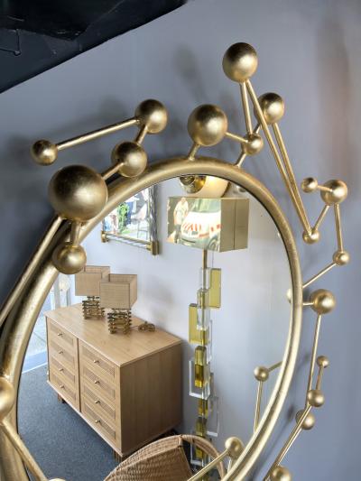 Antonio Cagianelli Contemporary Mirror Atomo Iron Gold Leaf by Antonio Cagianelli Italy