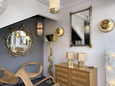 Antonio Cagianelli Contemporary Mirror Atomo Iron Gold Leaf by Antonio Cagianelli Italy