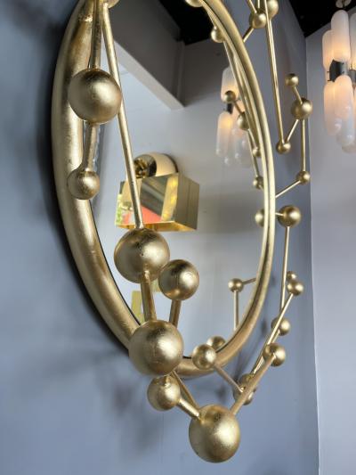 Antonio Cagianelli Contemporary Mirror Atomo Iron Gold Leaf by Antonio Cagianelli Italy