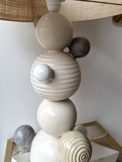 Antonio Cagianelli Contemporary Pair of Ceramic Atomo Lamps by Antonio Cagianelli Italy
