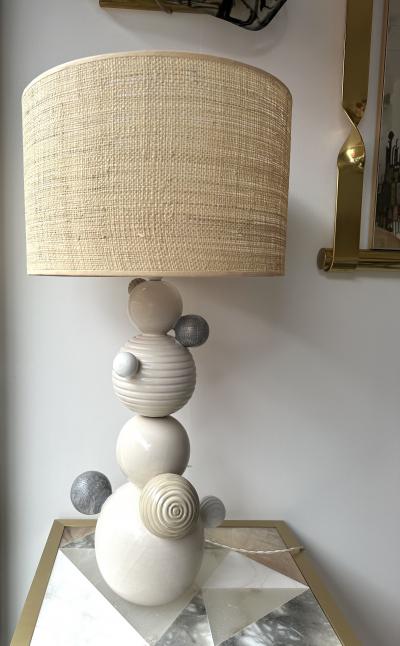 Antonio Cagianelli Contemporary Pair of Ceramic Atomo Lamps by Antonio Cagianelli Italy