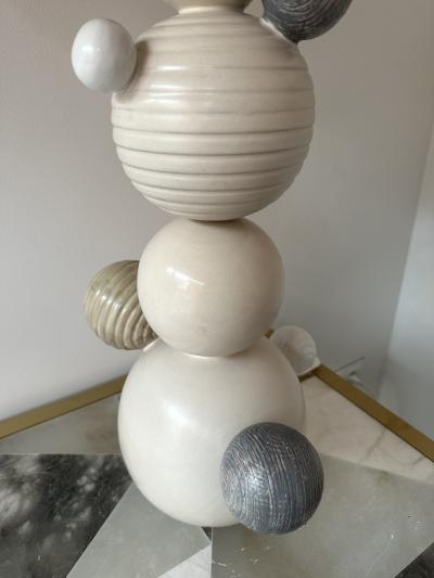 Antonio Cagianelli Contemporary Pair of Ceramic Atomo Lamps by Antonio Cagianelli Italy