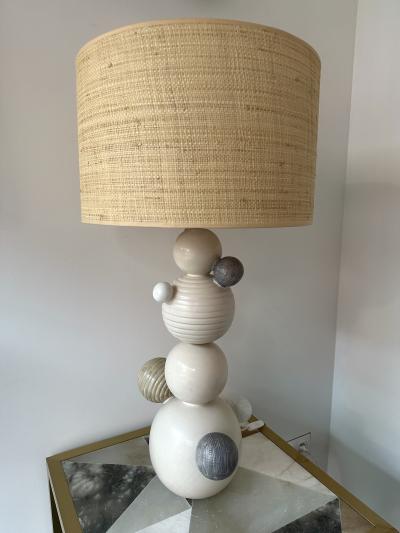 Antonio Cagianelli Contemporary Pair of Ceramic Atomo Lamps by Antonio Cagianelli Italy