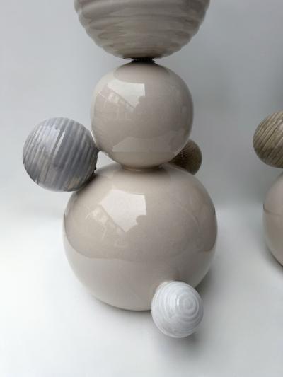 Antonio Cagianelli Contemporary Pair of Ceramic Atomo Lamps by Antonio Cagianelli Italy
