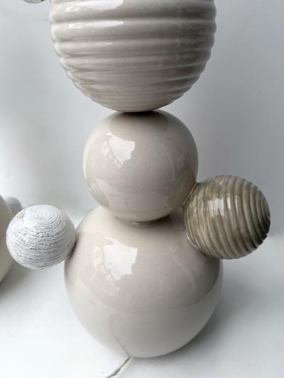 Antonio Cagianelli Contemporary Pair of Ceramic Atomo Lamps by Antonio Cagianelli Italy