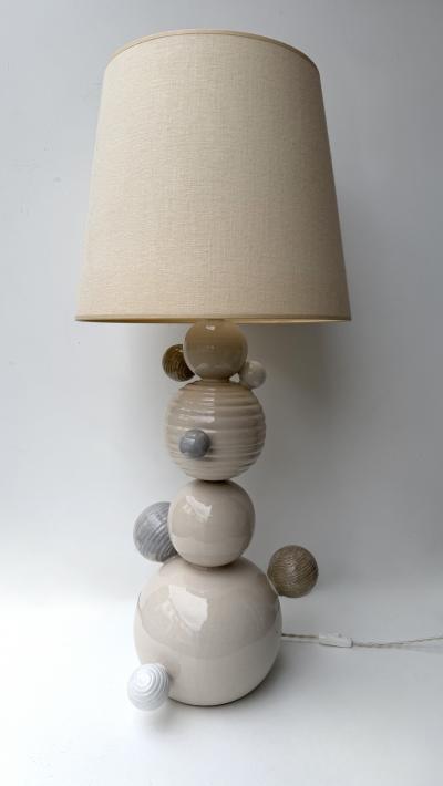 Antonio Cagianelli Contemporary Pair of Ceramic Atomo Lamps by Antonio Cagianelli Italy