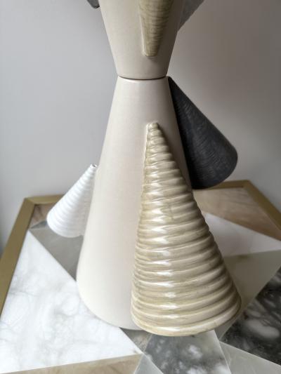 Antonio Cagianelli Contemporary Pair of Ceramic Cone Lamps by Antonio Cagianelli Italy