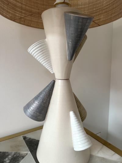 Antonio Cagianelli Contemporary Pair of Ceramic Cone Lamps by Antonio Cagianelli Italy
