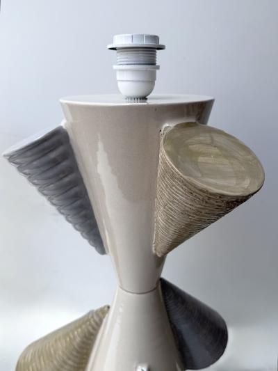 Antonio Cagianelli Contemporary Pair of Ceramic Cone Lamps by Antonio Cagianelli Italy