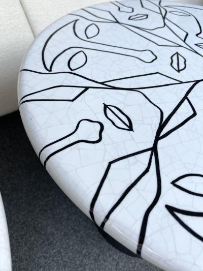 Antonio Cagianelli Contemporary Pair of Ceramic Tables Faces by Antonio Cagianelli Italy