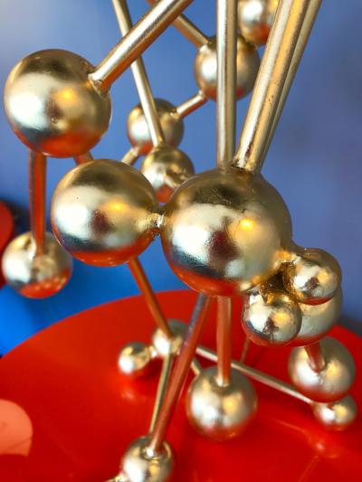 Antonio Cagianelli Contemporary Pair of Lamps Atomic Gold Leaf by Antonio Cagianelli Italy